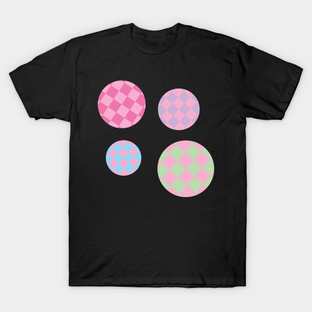 Y2K Pink Circular Pattern T-Shirt by MariamChelidze